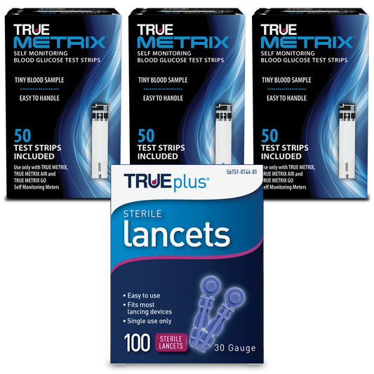 TRUE METRIX® Glucose Test Strips with TRUEplus 30G Lancets