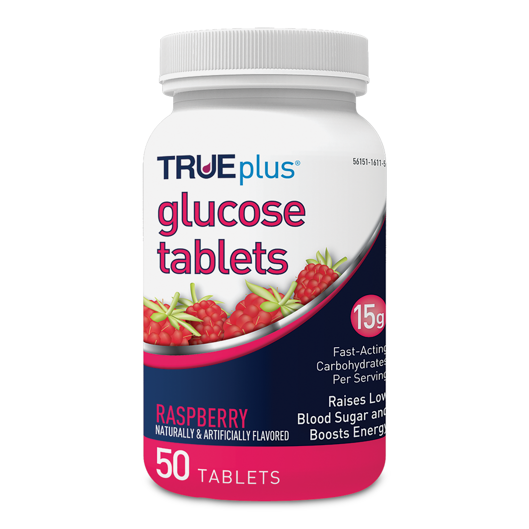 TRUEplus® Raspberry Glucose Tablets