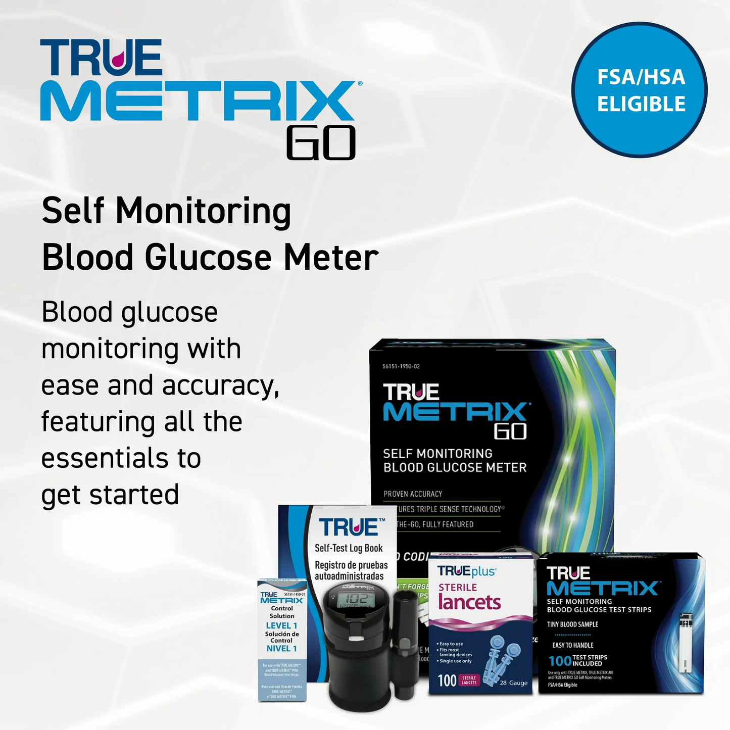 TRUE METRIX® GO Meter Blood Glucose Monitoring Starter Kit
