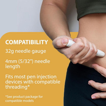 TRUEplus 5-Bevel Pen Needles 32G x 4mm (5/32") - 100/bx