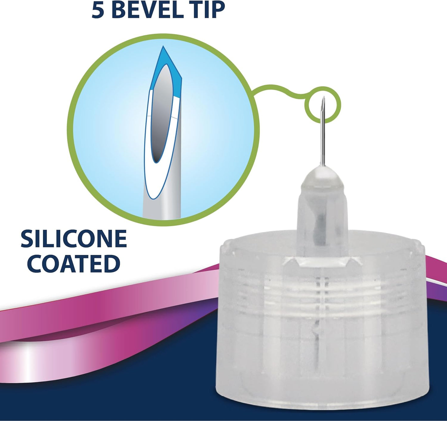 TRUEplus 5-Bevel Pen Needles 31G x 5mm (3/16") - 100/bx