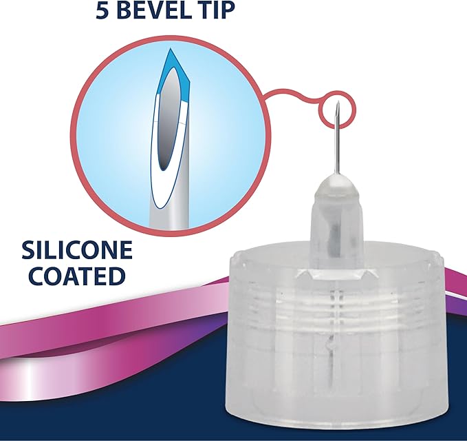 TRUEplus 5-Bevel Pen Needles 29G x 12.7mm (1/2") - 100/bx