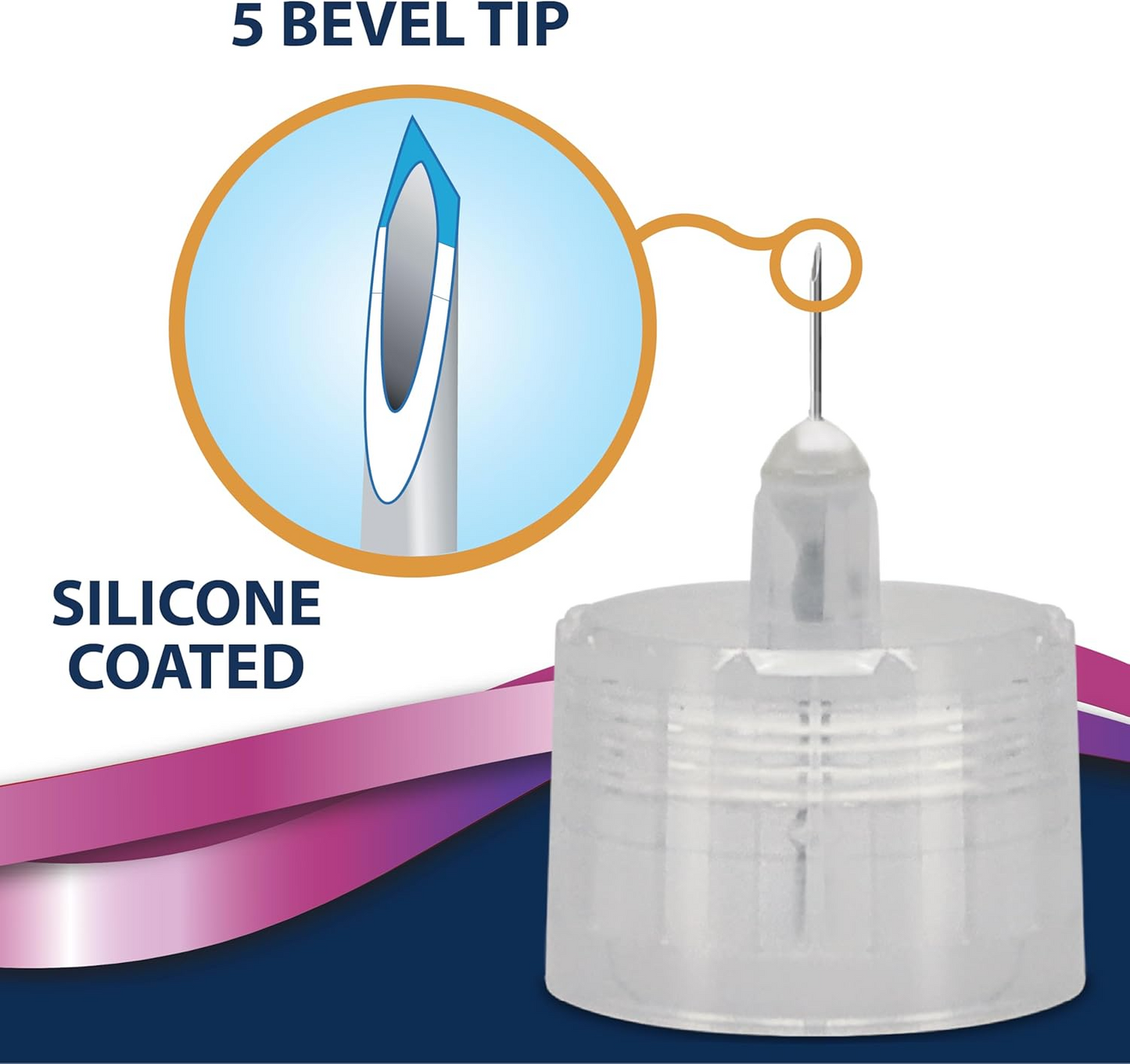 TRUEplus 5-Bevel Pen Needles 32G x 4mm (5/32") - 100/bx