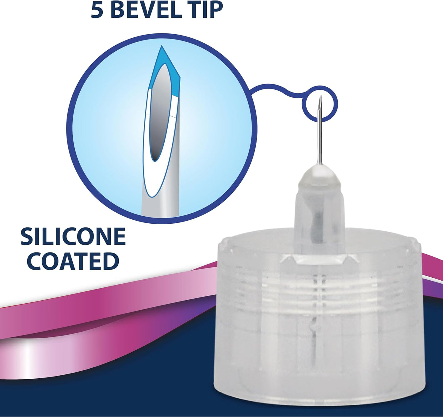 TRUEplus 5-Bevel Pen Needles 31G x 8mm (5/16") - 100/bx