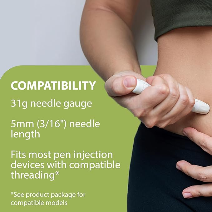 TRUEplus 5-Bevel Pen Needles 31G x 5mm (3/16") - 100/bx