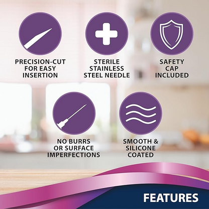 TRUEplus 5-Bevel Pen Needles 31G x 6mm (1/4") - 100/bx