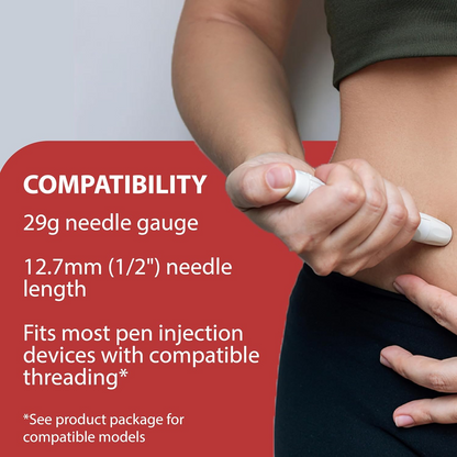 TRUEplus 5-Bevel Pen Needles 29G x 12.7mm (1/2") - 100/bx