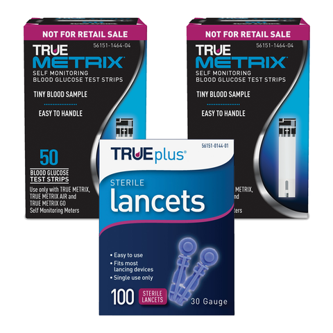 TRUE METRIX® Glucose Test Strips with TRUEplus 30G Lancets