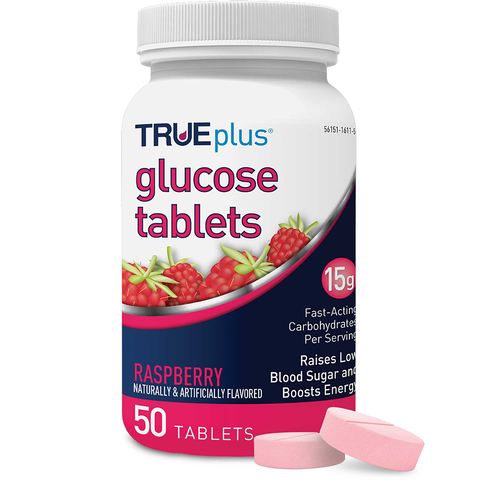 TRUEplus® Raspberry Glucose Tablets